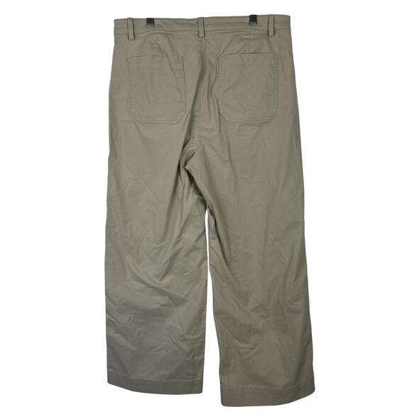 J Crew Pants Women Size 12 Wide Leg Chino Vintage Sandstone Classic Preppy - Picture 2 of 10